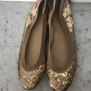 Stuart Weitzman Glitter Ballet Slippers